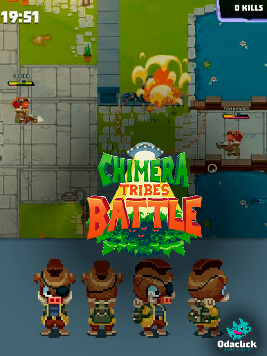 Chimera Tribes Battle, is an isometric, pixel art shooter, where 10 to 40 players fight in a fully destructible environment, while picking up silly weapons, jumping inside funny mechs, and using special abilities to control the battlefield. This game is Cross-Platform, and our efforts are focused on creating a gameplay experience that attracts casual mobile players. 